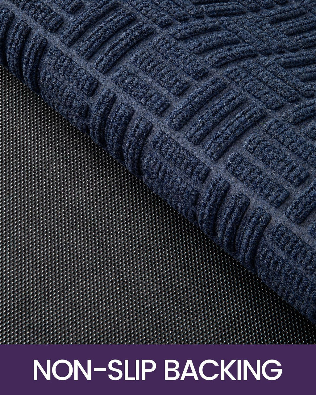 Front Door Mat outside Entrance, 2X3 Ft Rubber Entry Doormat Heavy Duty, Welcome Mats Non Slip for inside House Floor Entryway Back Doors Exterior Patio, Maze Blue