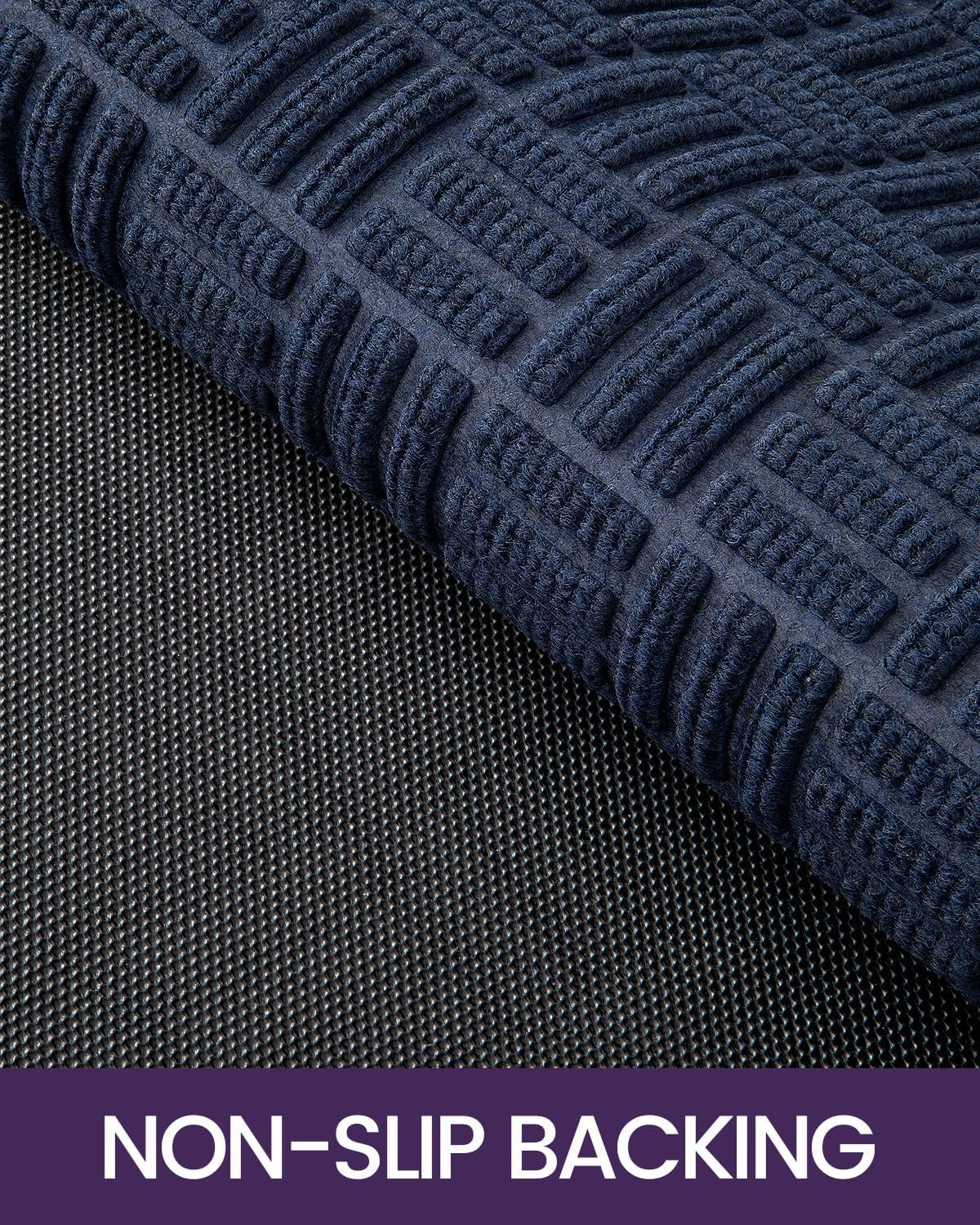 Front Door Mat outside Entrance, 2X3 Ft Rubber Entry Doormat Heavy Duty, Welcome Mats Non Slip for inside House Floor Entryway Back Doors Exterior Patio, Maze Blue