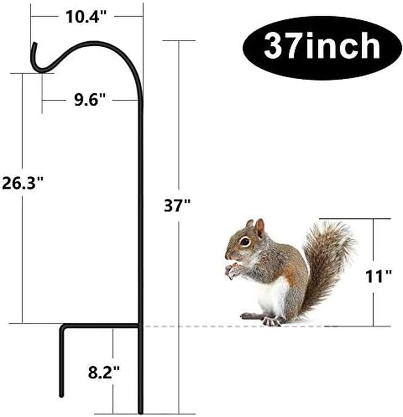 12 Pack Solid Shepherd Hook 37 Inch One Piece Structure No Assembly Required Heavy Duty Shepards for Garden Outdoor Hanging Plants Hanger Lanterns Wedding Black Inch Thick