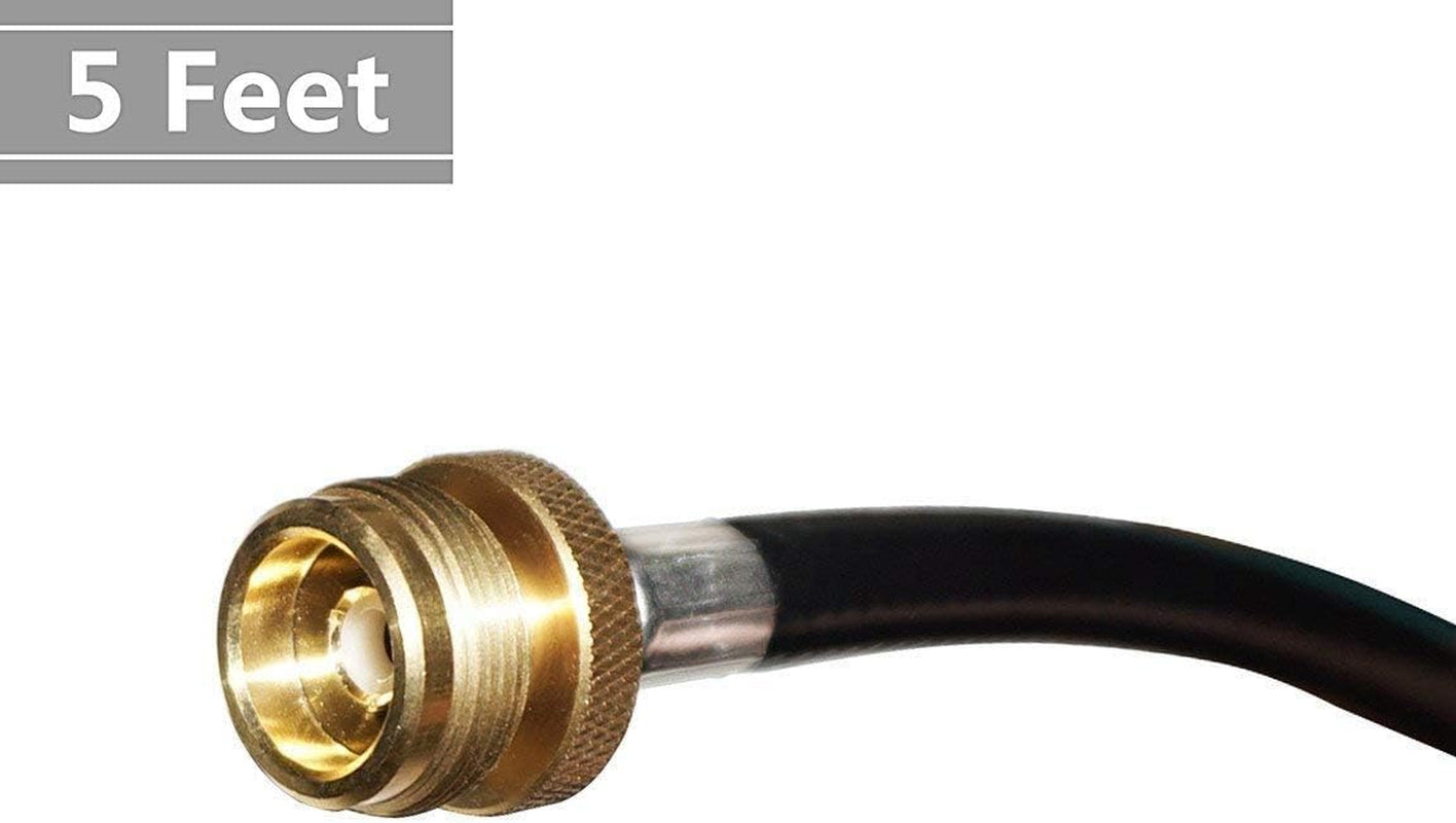 5 Feet Propane Adapter Hose 1 Lb to 20 Lb Converter Replacement for Qcc1/Type1 Tank Connects 1 LB Bulk Portable Appliance to 20 Lb Propane Tank - Safety Certified
