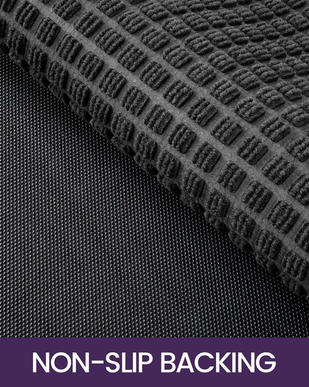 Front Door Mat outside Entrance, Rubber Entry Doormat Heavy Duty, Welcome Mats Non Slip for inside House Floor Entryway Back Doors Exterior Patio, 17X29 Squares Grey