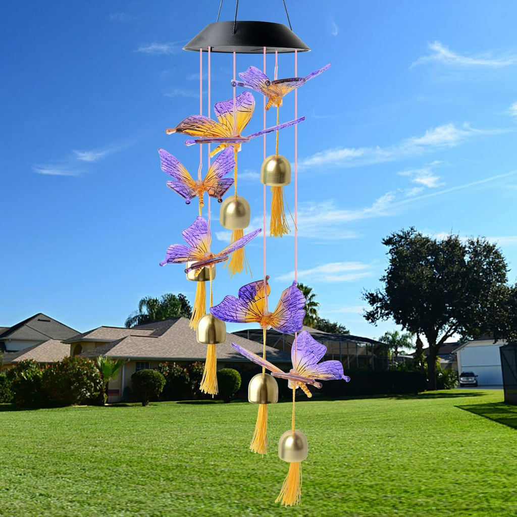 Butterfly Wind Chimes, Christmas Wind Chimes Solar