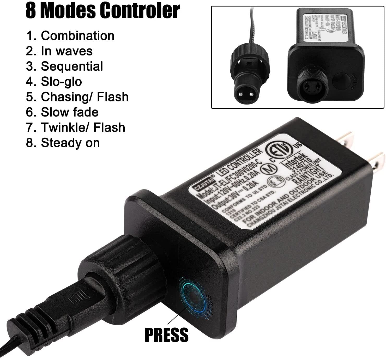 Halloween String Lights Outdoor, 98 Feet 300 Led Christmas Lights with 8 Lighting Modes for Halloween Party Christmas Xmas Tree Lights Decor(Purple)