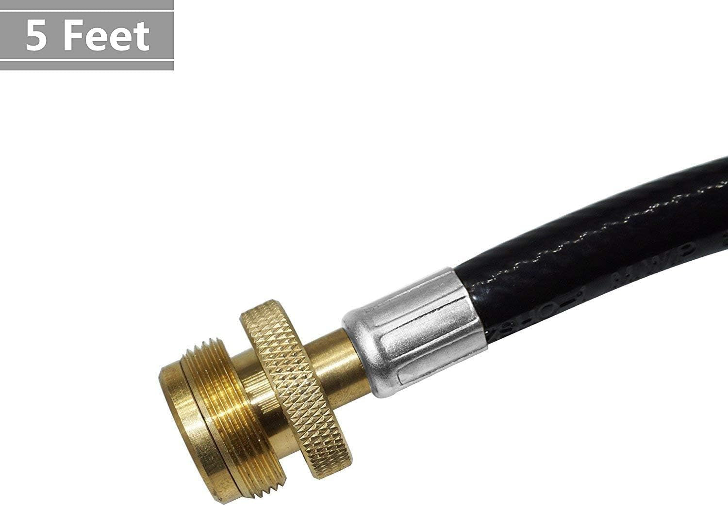 5 Feet Propane Adapter Hose 1 Lb to 20 Lb Converter Replacement for Qcc1/Type1 Tank Connects 1 LB Bulk Portable Appliance to 20 Lb Propane Tank - Safety Certified